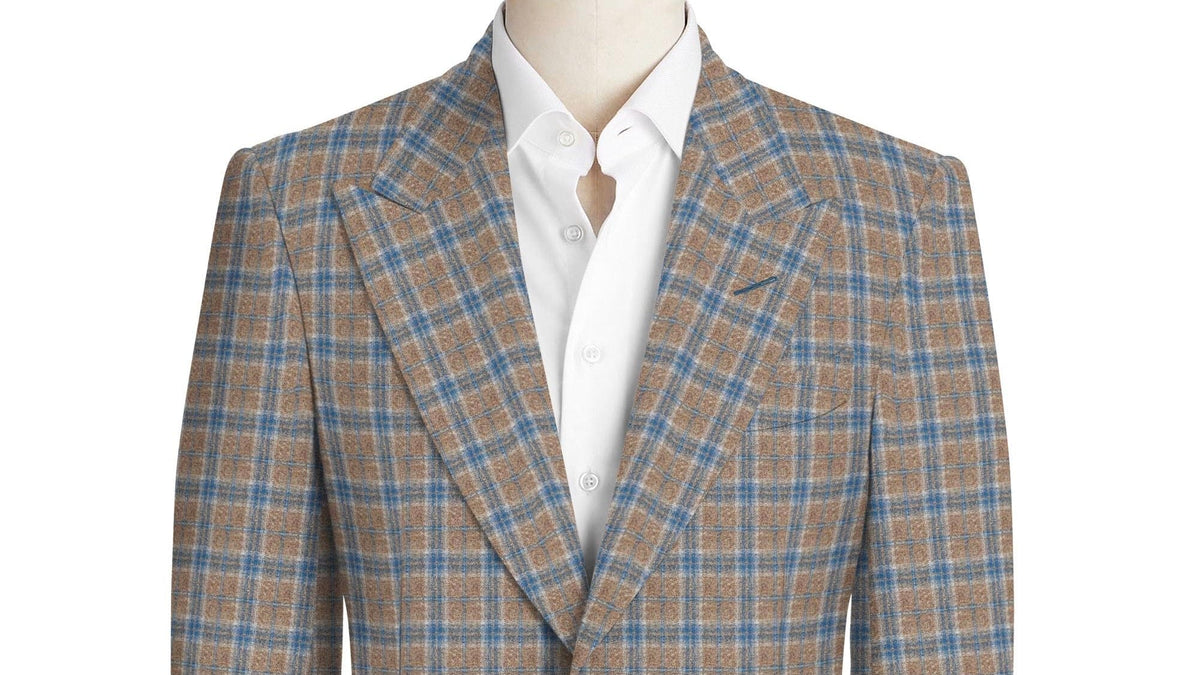 Royal Blue Check on Beige Jacket
