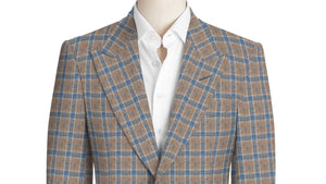 Royal Blue Check on Beige Jacket