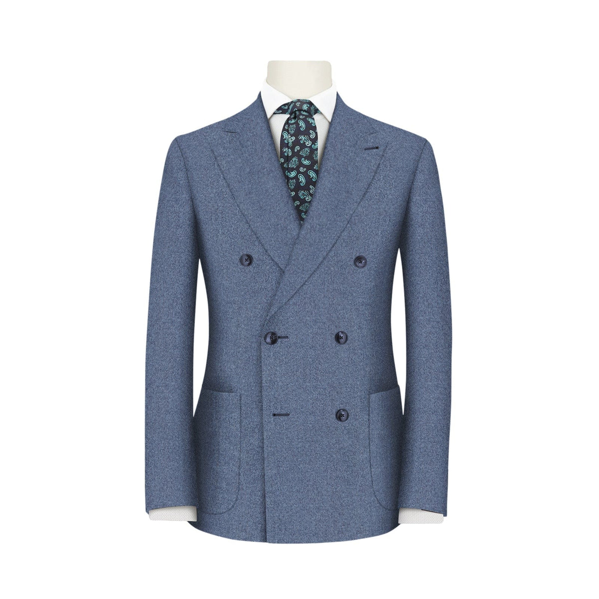 Slate Blue Melange Super 120's Flannel Suit