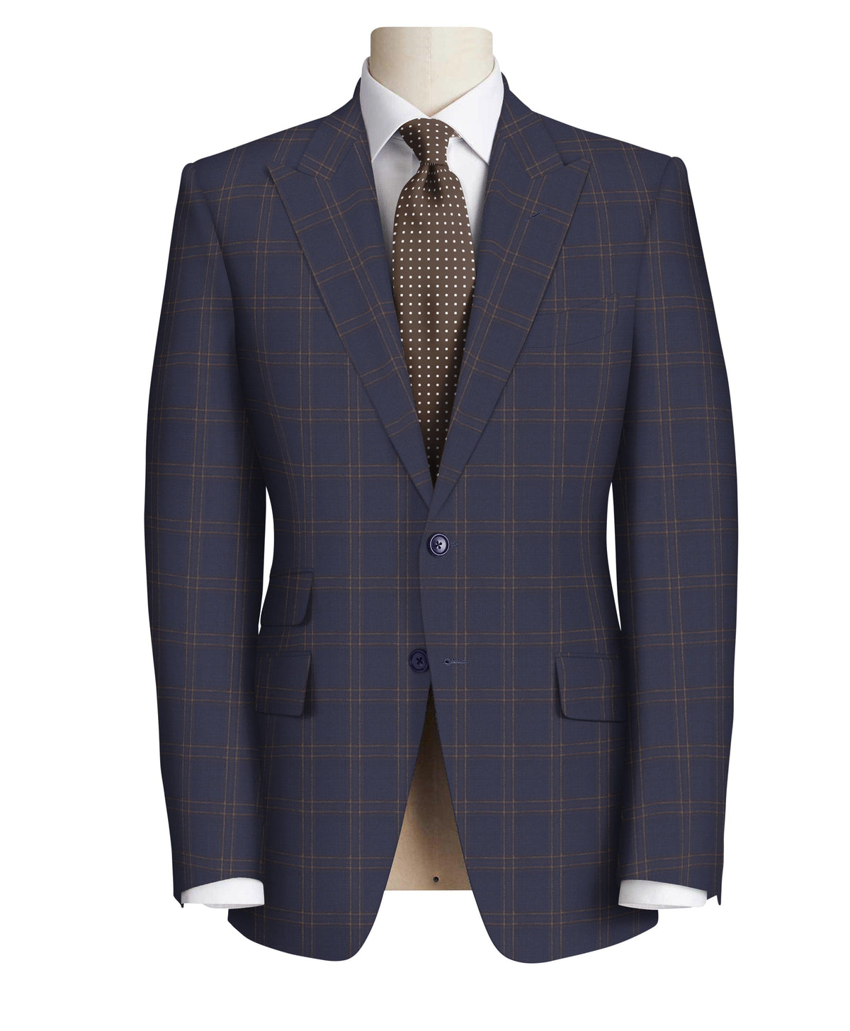 Taupe Check on Blue Super 130's Suit