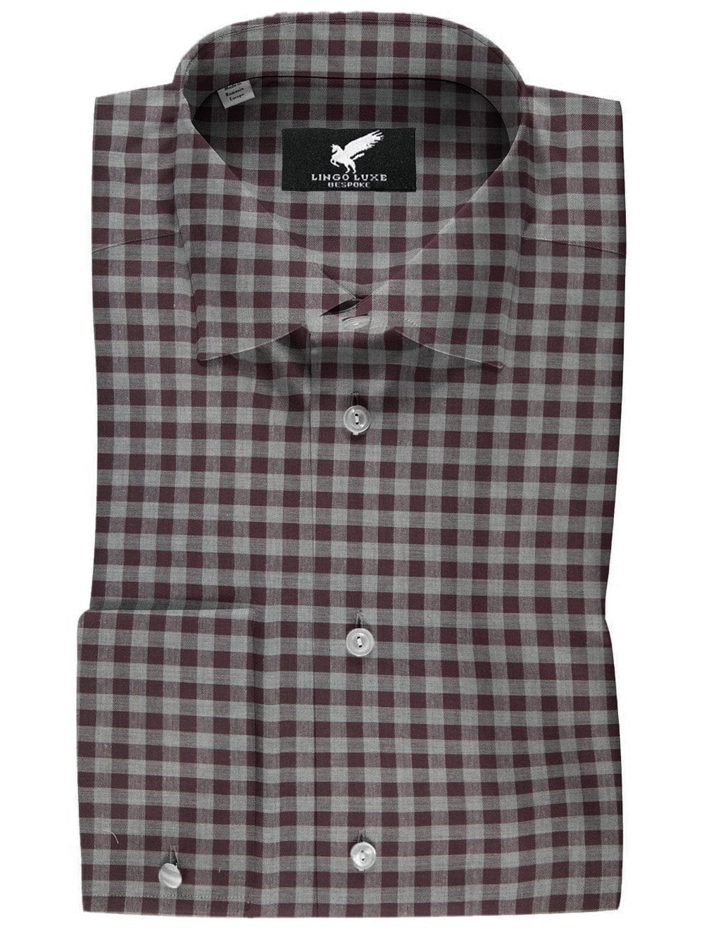 Grey and Burgundy Check Shirt