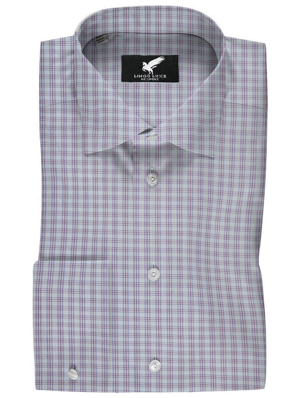 Sky and Lavender Micro Plaid Shirt