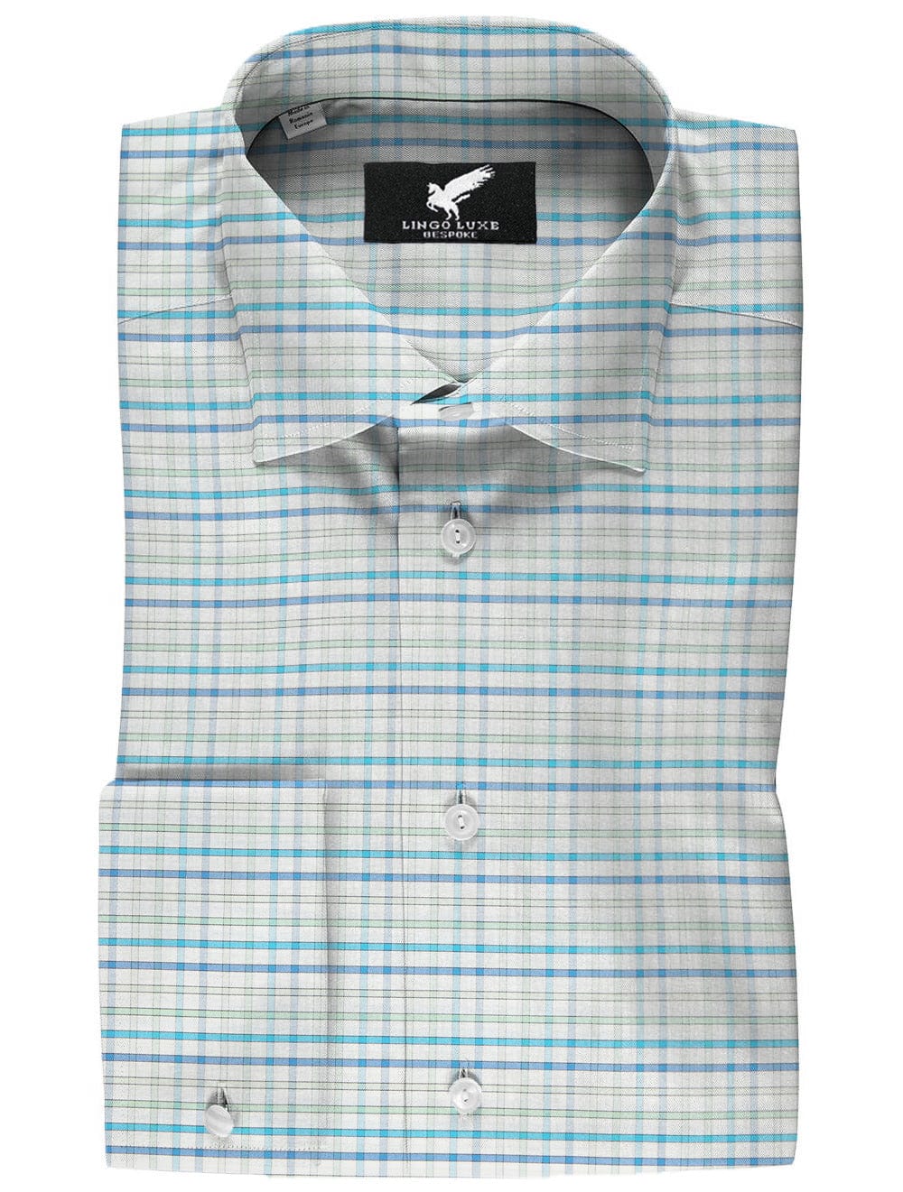 Sky Royal and Moss Green Check Shirt