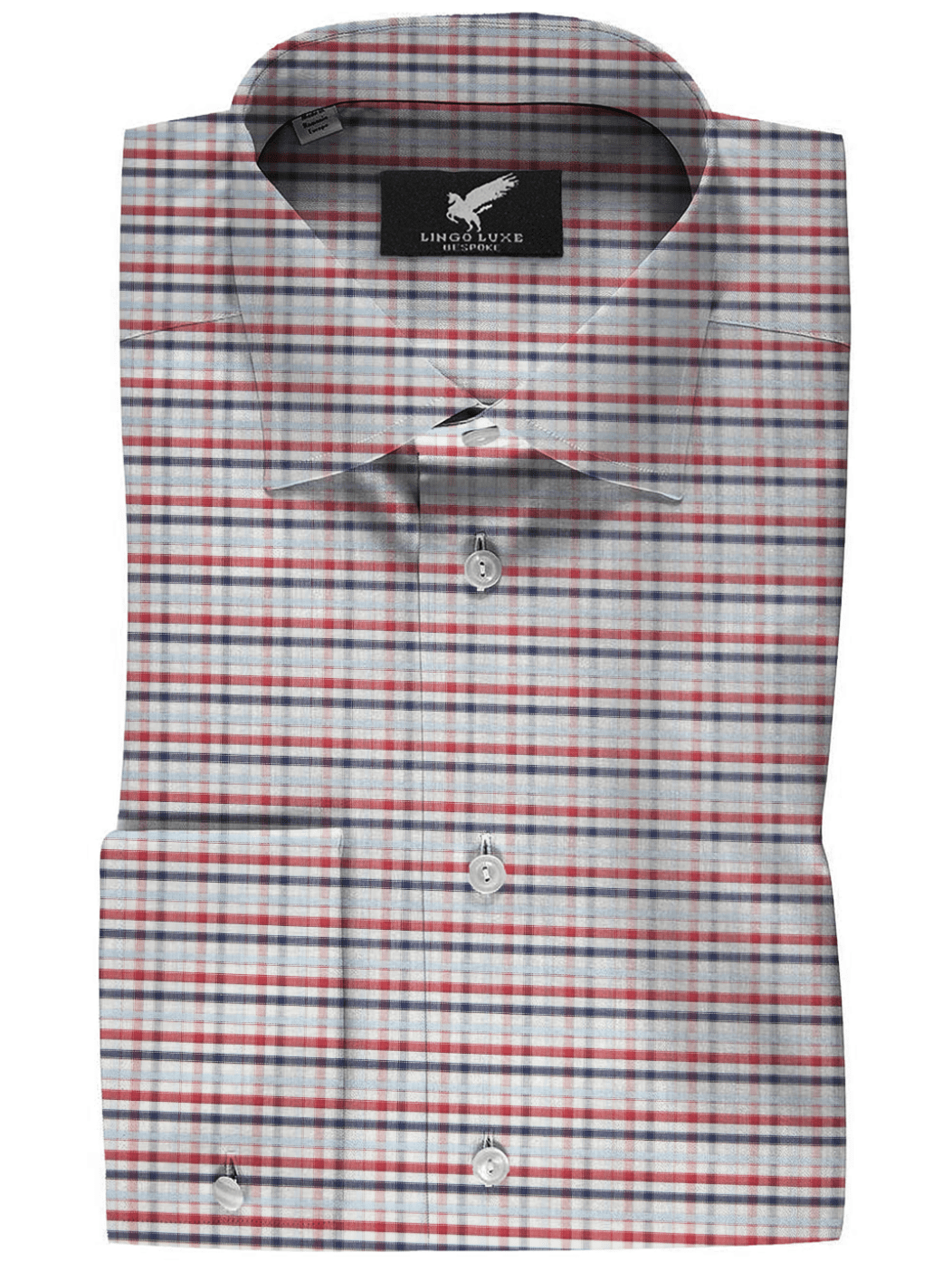 Navy White and Sky Blue Plaid Shirt