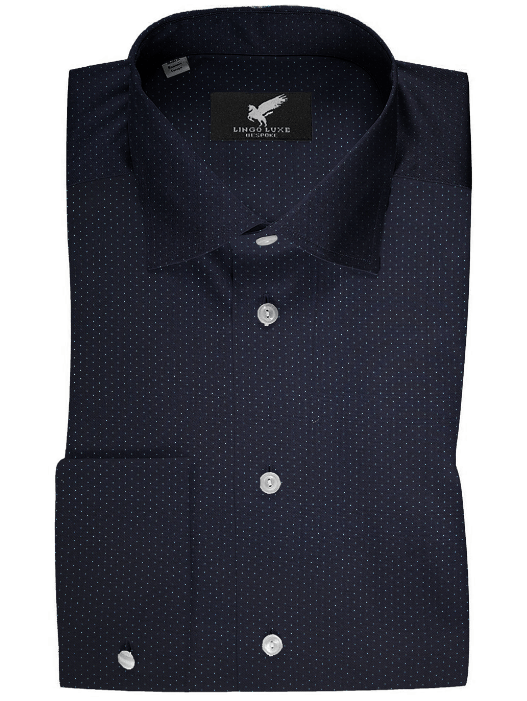 Navy with White Microdot Shirt