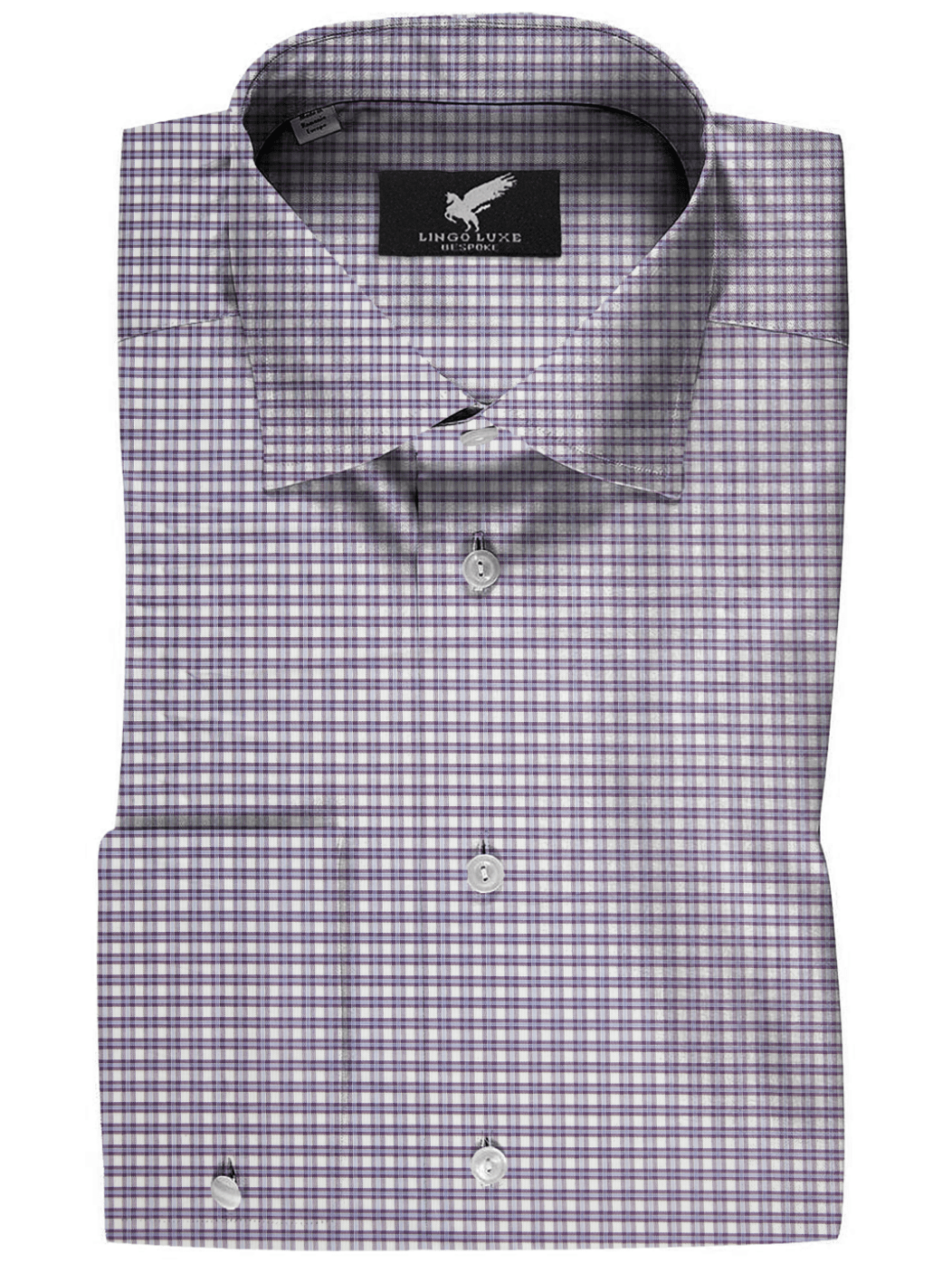 Purple and White Gingham Shirt